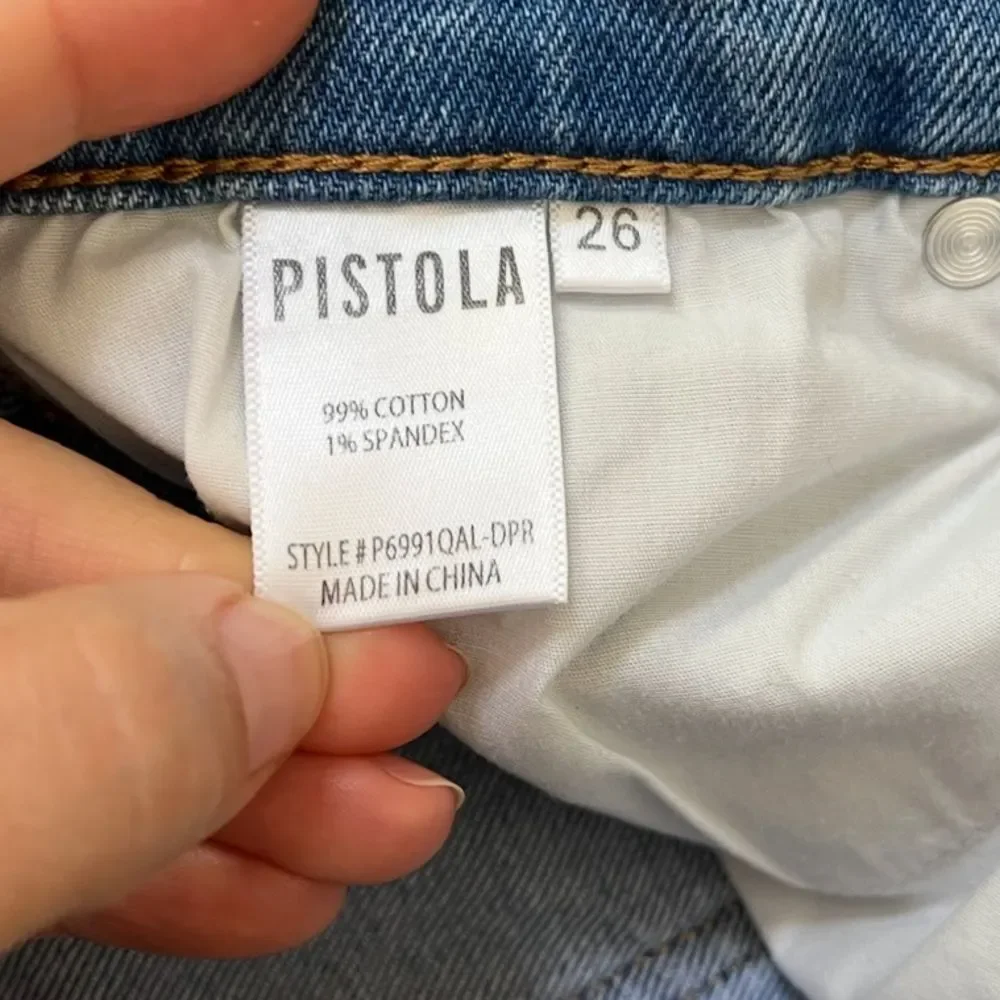 Pistola Monroe High Rise Slim Straight Cigarette Raw Hem in Dolores Park Wash 26 - Picture 6 of 13